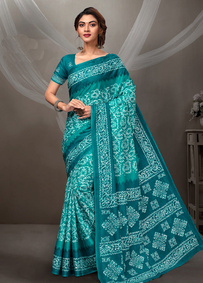 Multicolor Cotton Saree With Blouse Piece