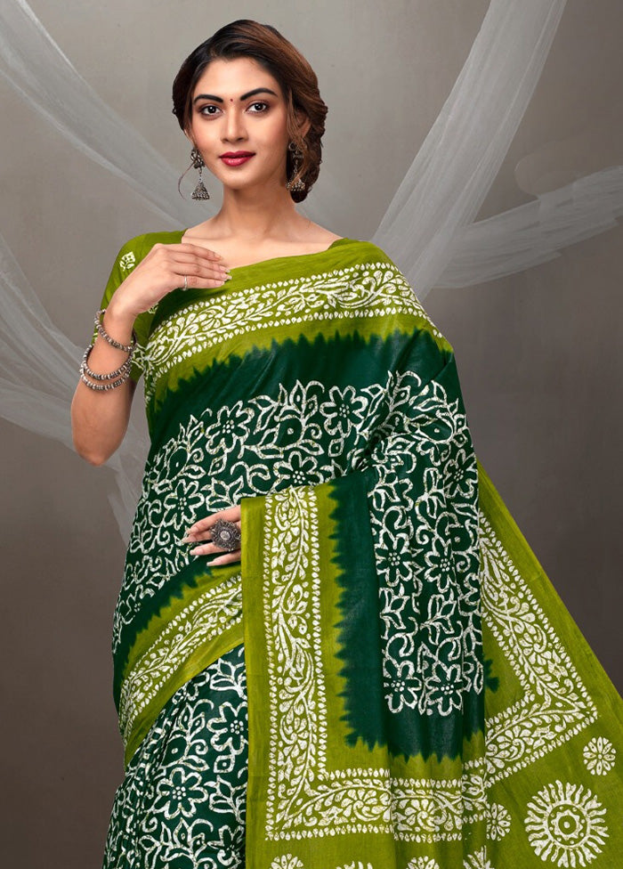 Multicolor Cotton Saree With Blouse Piece