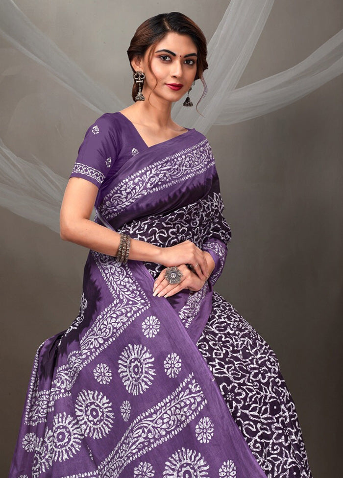 Multicolor Cotton Saree With Blouse Piece