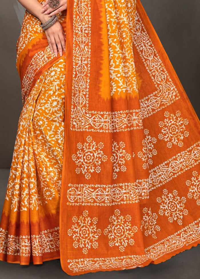 Multicolor Cotton Saree With Blouse Piece