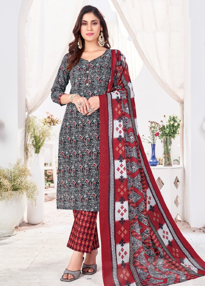 3 Pc Multicolor Pure Readymade Cotton Suit Set