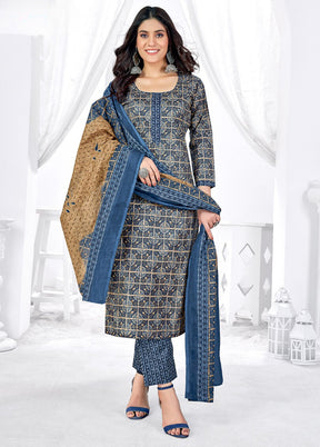 3 Pc Multicolor Pure Readymade Cotton Suit Set