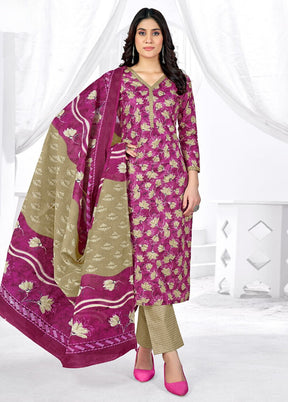 3 Pc Multicolor Pure Readymade Cotton Suit Set