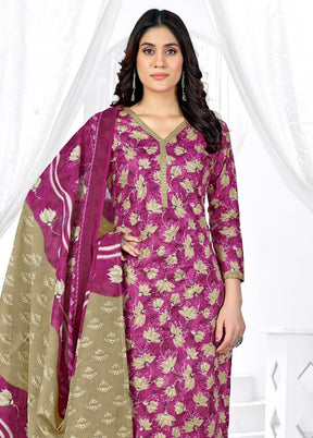 3 Pc Multicolor Pure Readymade Cotton Suit Set