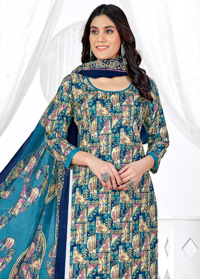 3 Pc Multicolor Pure Readymade Cotton Suit Set