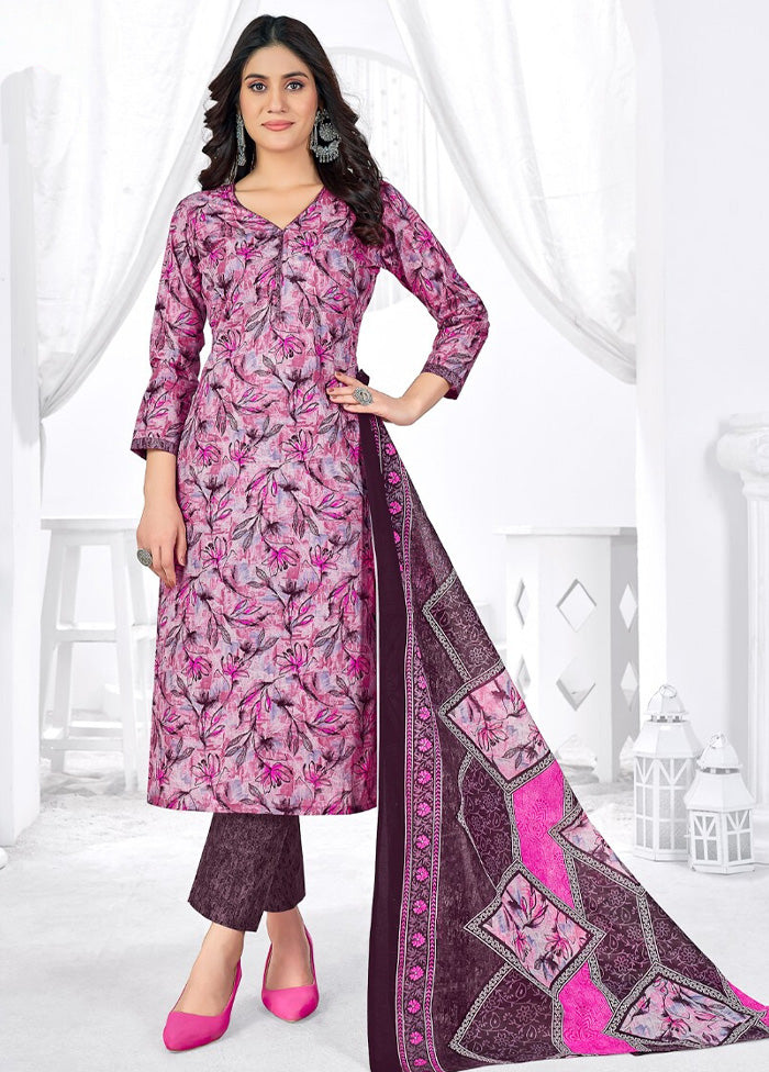 3 Pc Multicolor Pure Readymade Cotton Suit Set