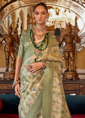 Multicolor Tussar Silk Saree With Blouse Piece