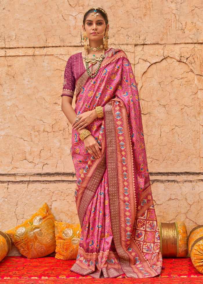 Multicolor Spun Silk Saree With Blouse Piece