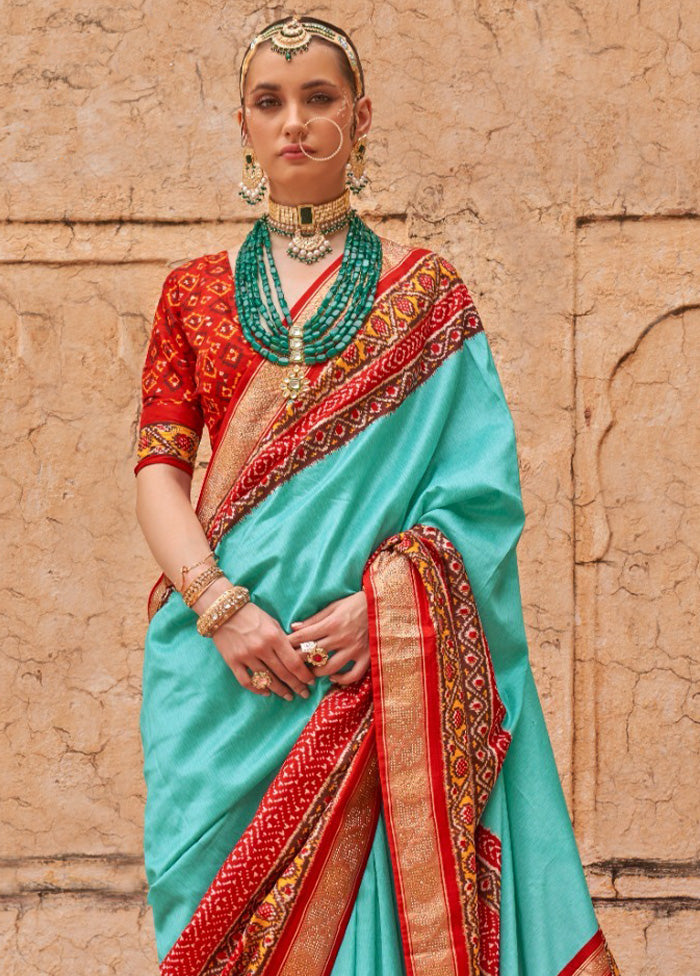 Multicolor Spun Silk Saree With Blouse Piece