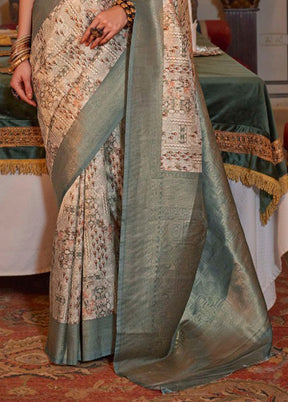 Multicolor Tussar Silk Saree With Blouse Piece