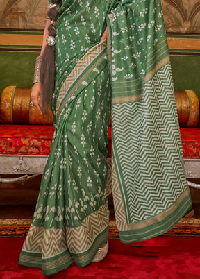 Multicolor Spun Silk Saree With Blouse Piece