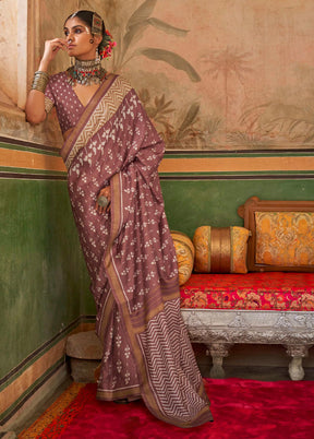 Multicolor Spun Silk Saree With Blouse Piece