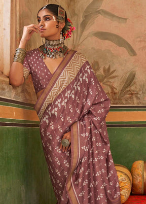 Multicolor Spun Silk Saree With Blouse Piece