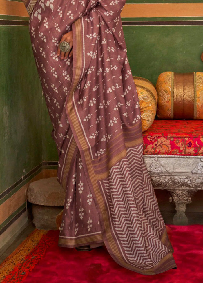 Multicolor Spun Silk Saree With Blouse Piece