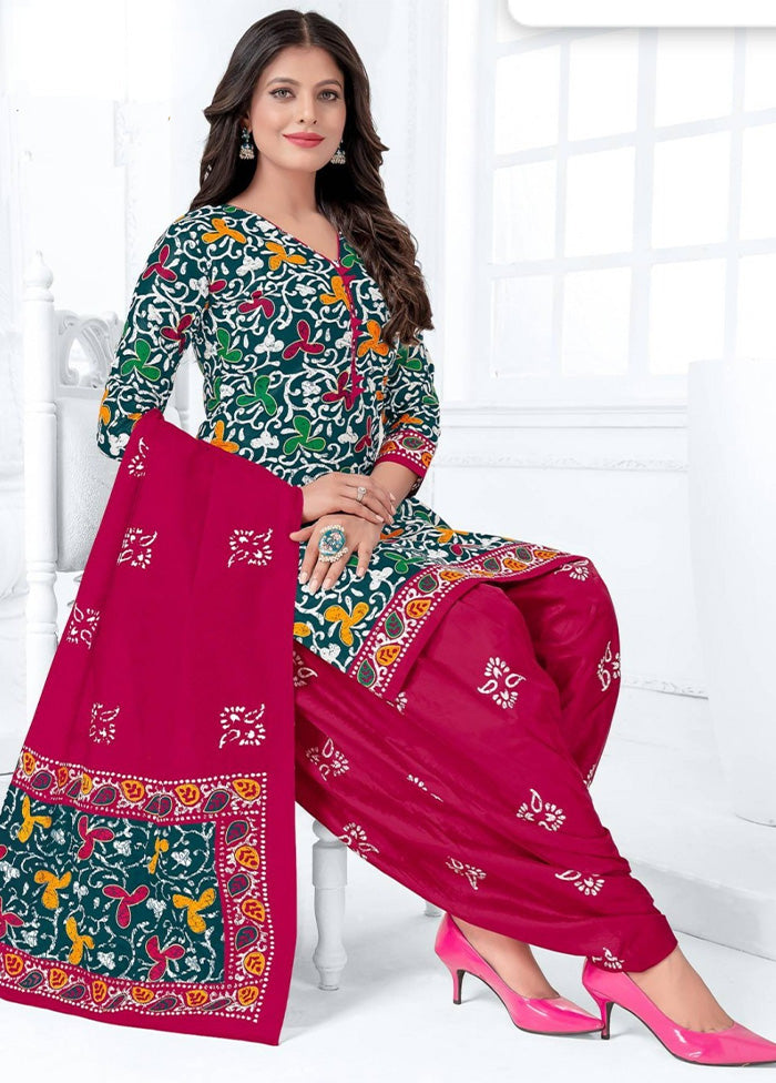 3 Pc Multicolor Pure Readymade Cotton Suit Set