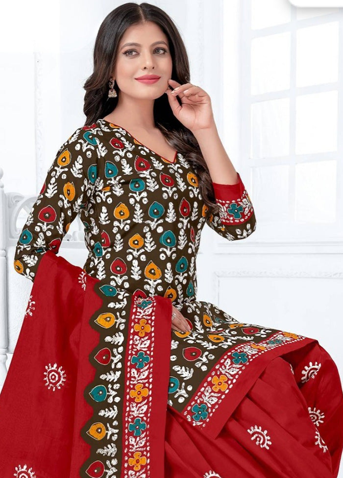 3 Pc Multicolor Pure Readymade Cotton Suit Set