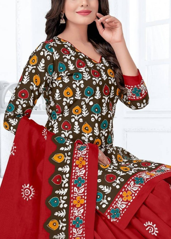 3 Pc Multicolor Pure Readymade Cotton Suit Set