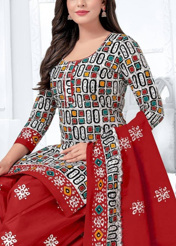 3 Pc Multicolor Pure Readymade Cotton Suit Set