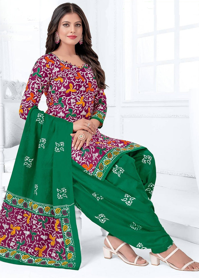 3 Pc Multicolor Pure Readymade Cotton Suit Set