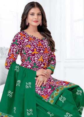 3 Pc Multicolor Pure Readymade Cotton Suit Set