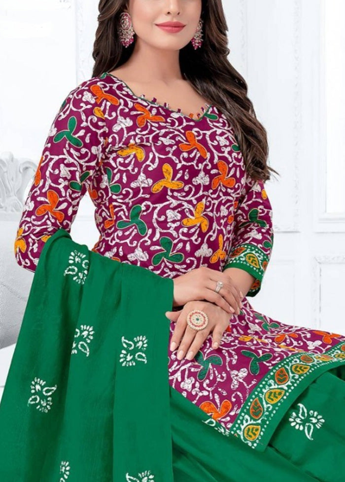 3 Pc Multicolor Pure Readymade Cotton Suit Set