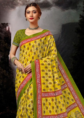 Multicolor Cotton Saree With Blouse Piece