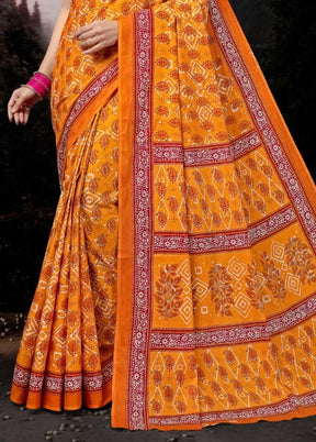 Multicolor Cotton Saree With Blouse Piece