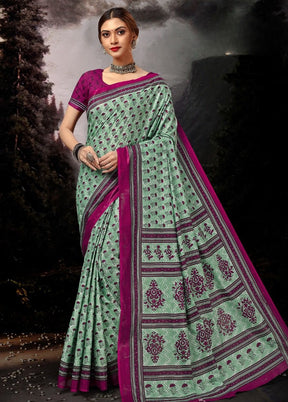 Multicolor Cotton Saree With Blouse Piece