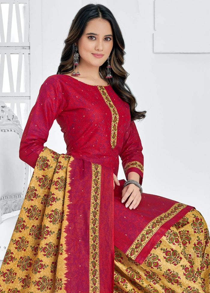 3 Pc Multicolor Pure Readymade Cotton Suit Set