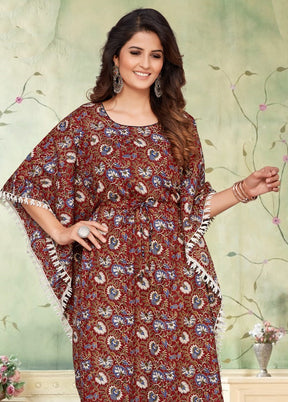 Multicolor Pure Readymade Cotton Kaftan