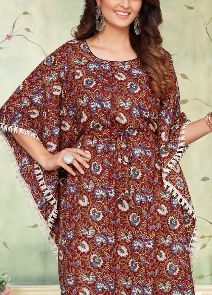 Multicolor Pure Readymade Cotton Kaftan