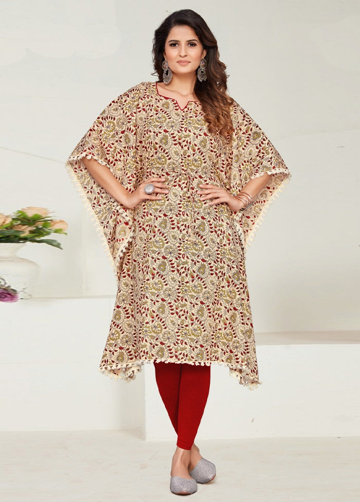 Multicolor Pure Readymade Cotton Kaftan