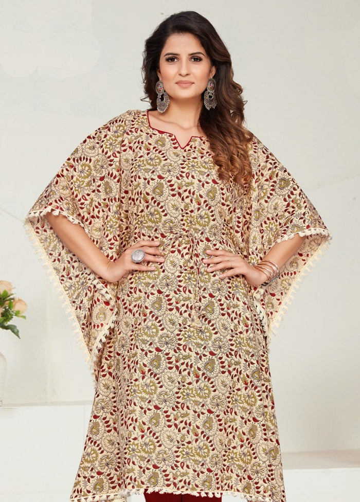 Multicolor Pure Readymade Cotton Kaftan