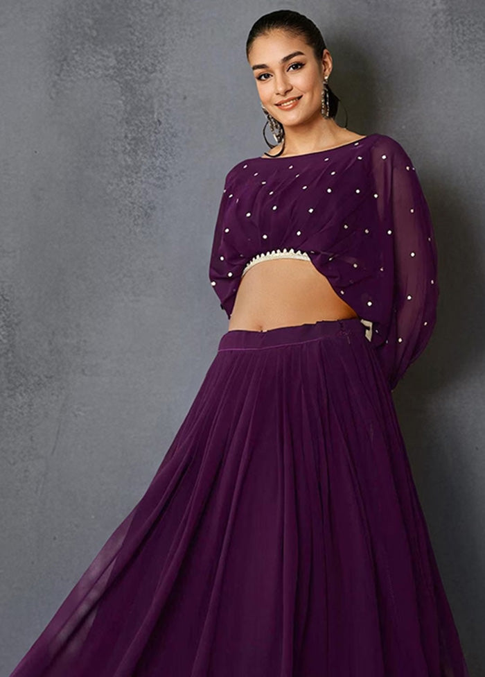 Multicolor Georgette Semi Stitched Lehenga Set