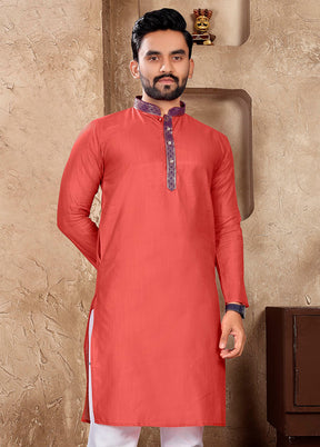 Pink Silk Kurta And Pajama Set