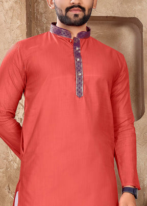 Pink Silk Kurta And Pajama Set