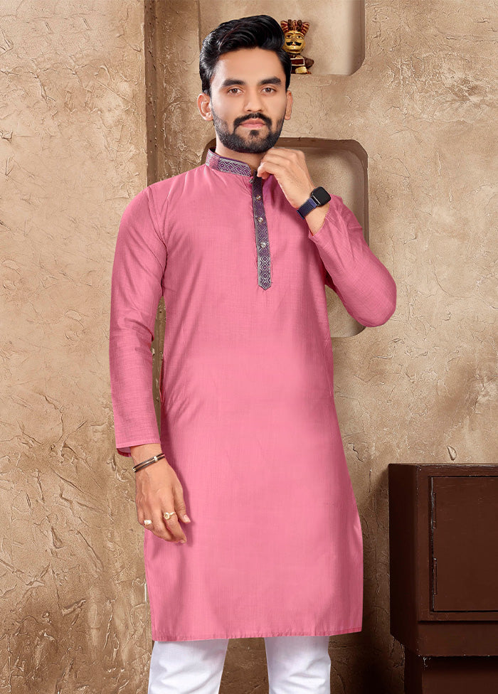 Pink Silk Kurta And Pajama Set