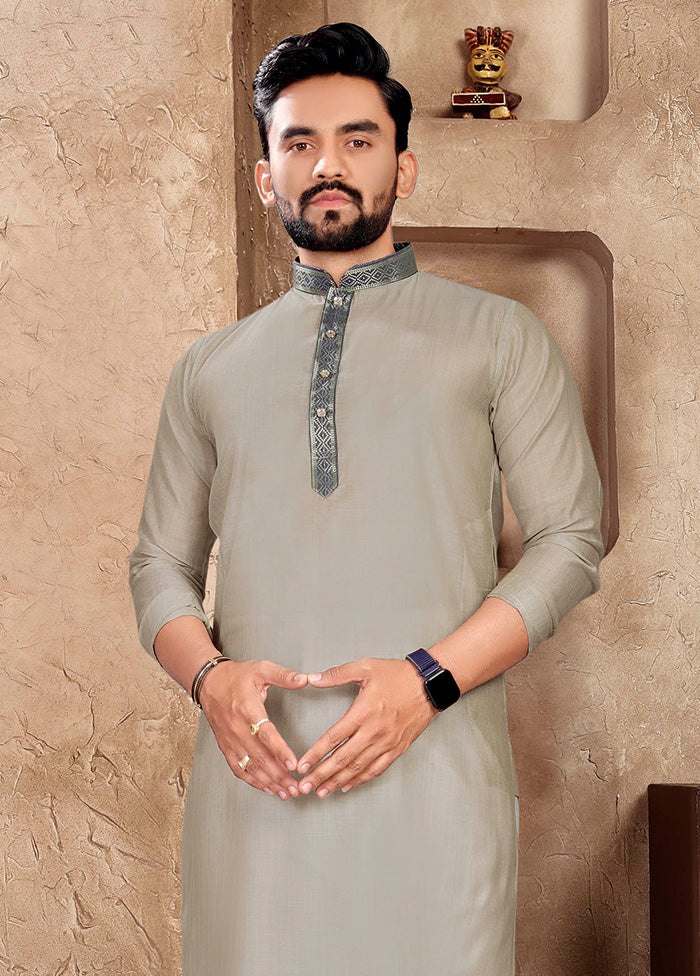 Grey Silk Kurta