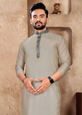 Grey Silk Kurta