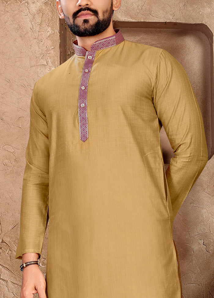 Mehendi Silk Kurta