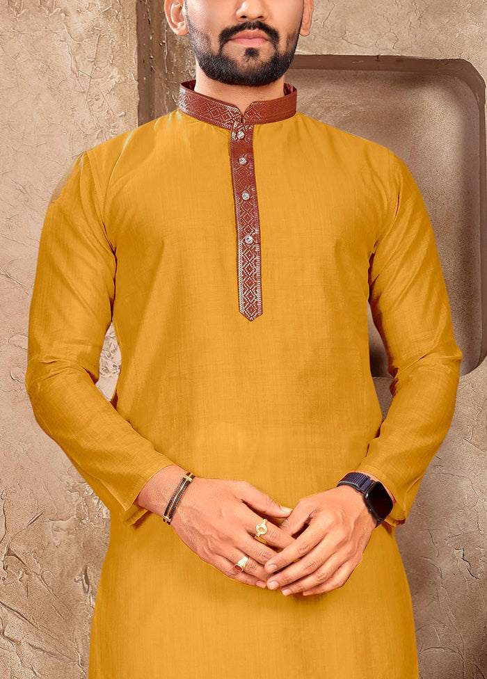 Mustard Silk Kurta