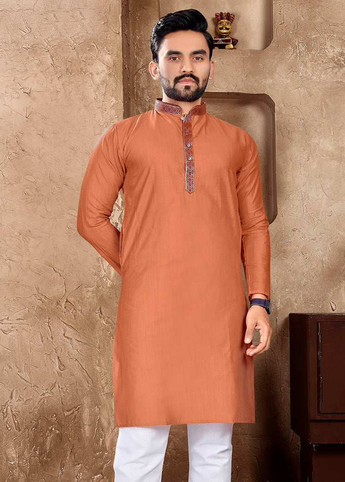 Orange Silk Kurta