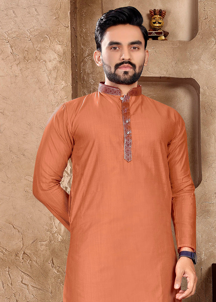 Orange Silk Kurta