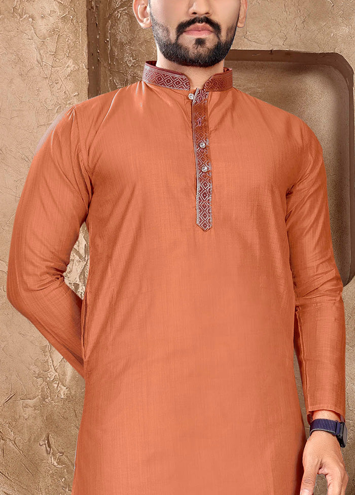 Orange Silk Kurta