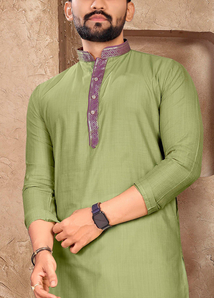 Pista Green Silk Kurta