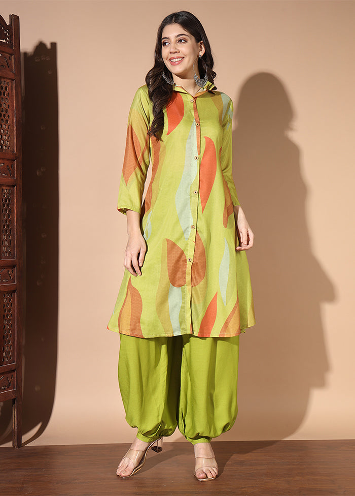 2 Pc Multicolor Readymade Silk Coord Set