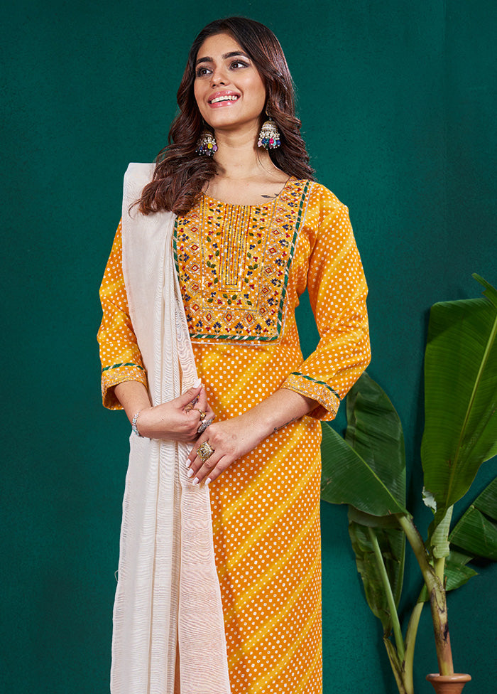 3 Pc Multicolor Readymade Rayon Suit Set