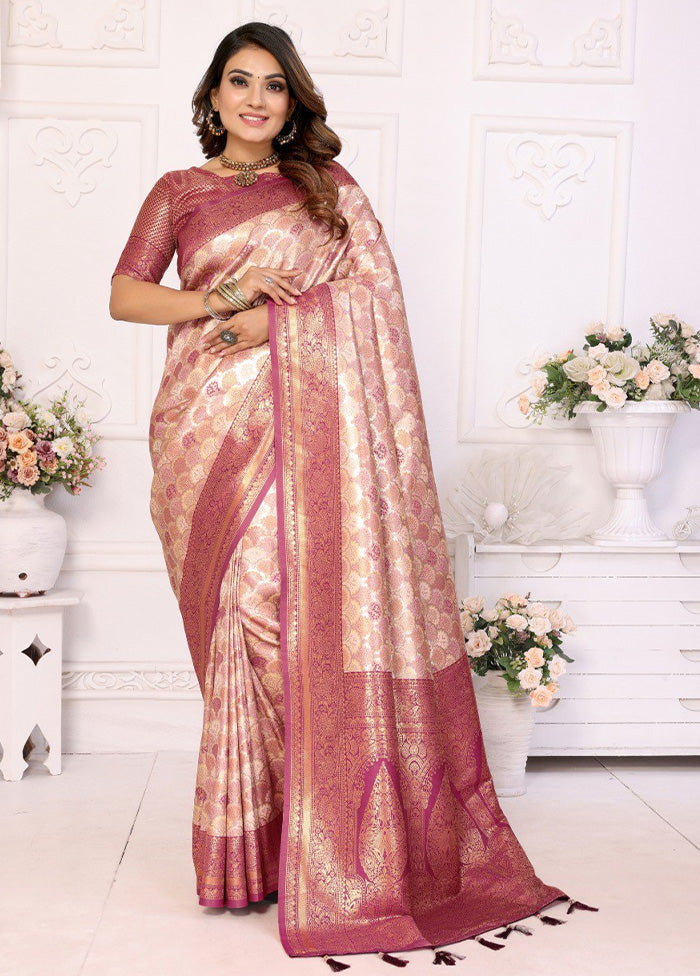 Multicolor Banarasi Silk Saree With Blouse Piece