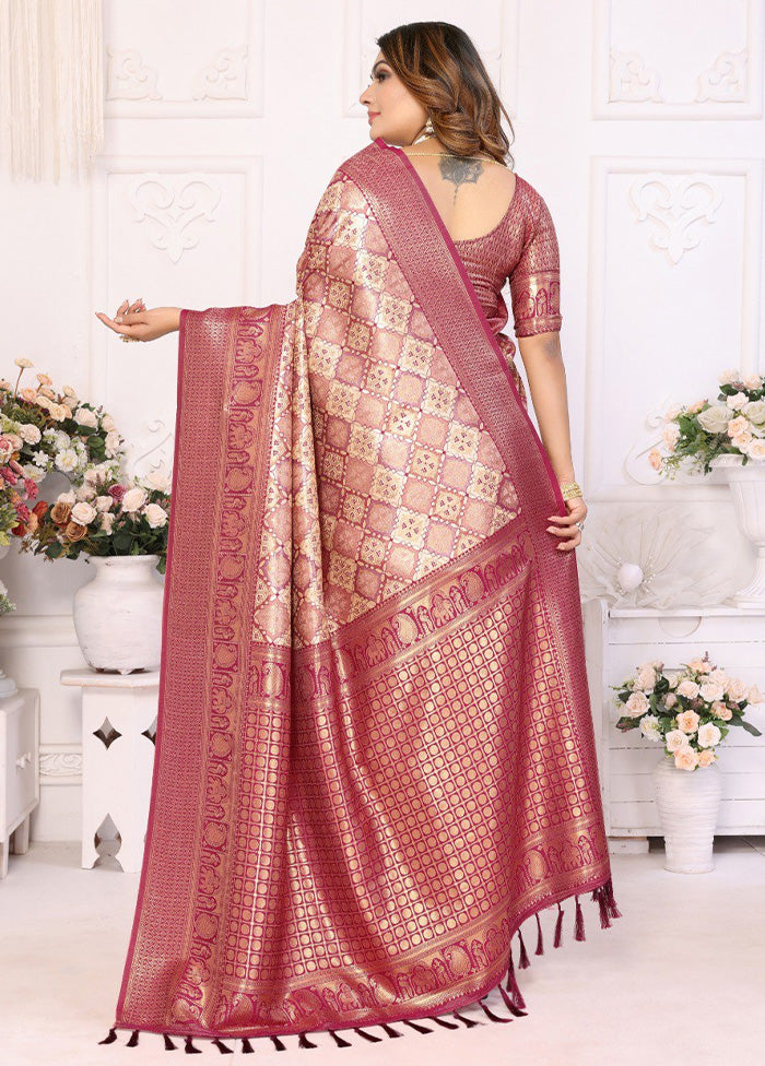 Multicolor Banarasi Silk Saree With Blouse Piece