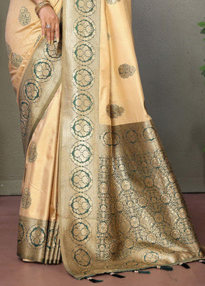 Cream Spun Silk Saree With Blouse Piece